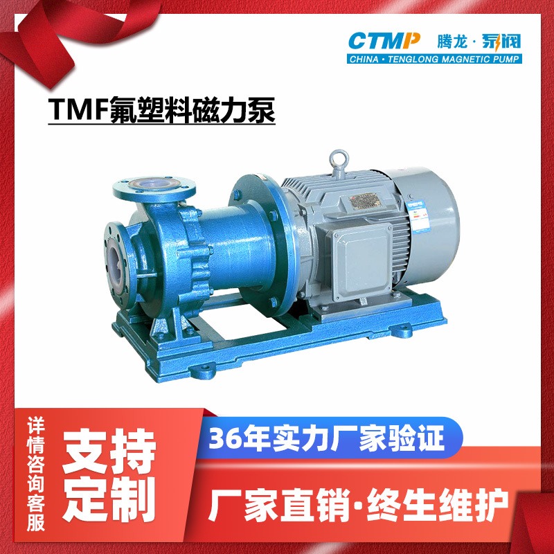 80TMF-20耐腐蚀磁力泵 氟塑料泵 耐酸碱化工泵 腾龙泵阀