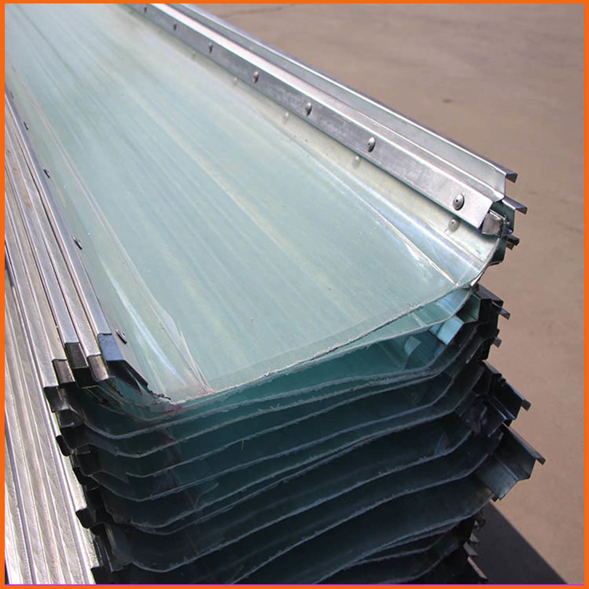 襄樊钢收边frp采光板 430型双层钢边采光带 玻璃钢透明瓦厂家报价图片