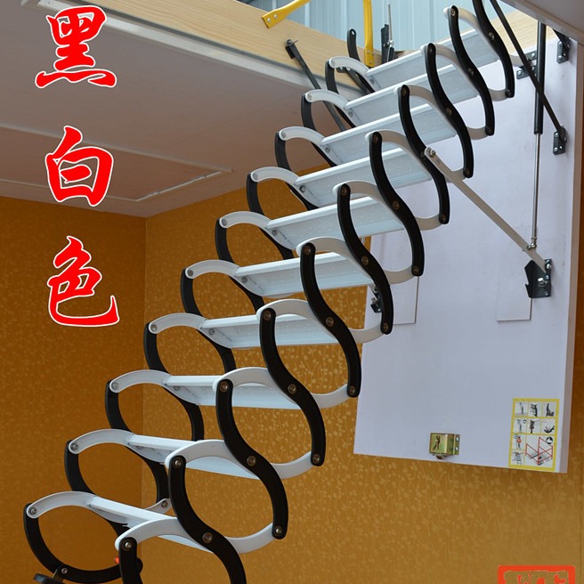 阁楼伸缩楼梯 钛镁家用电动隐形升降室内折叠收缩 唯佳伸缩楼梯公司