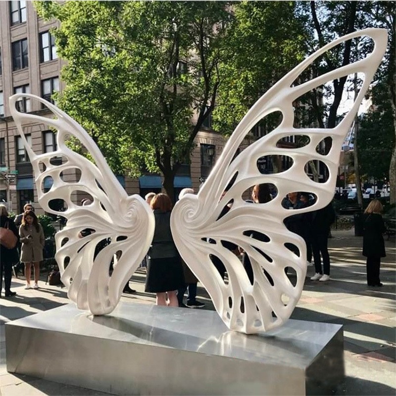 不锈钢镂空蝴蝶雕塑 公园景区动物雕塑 园林景观装饰创意摆件