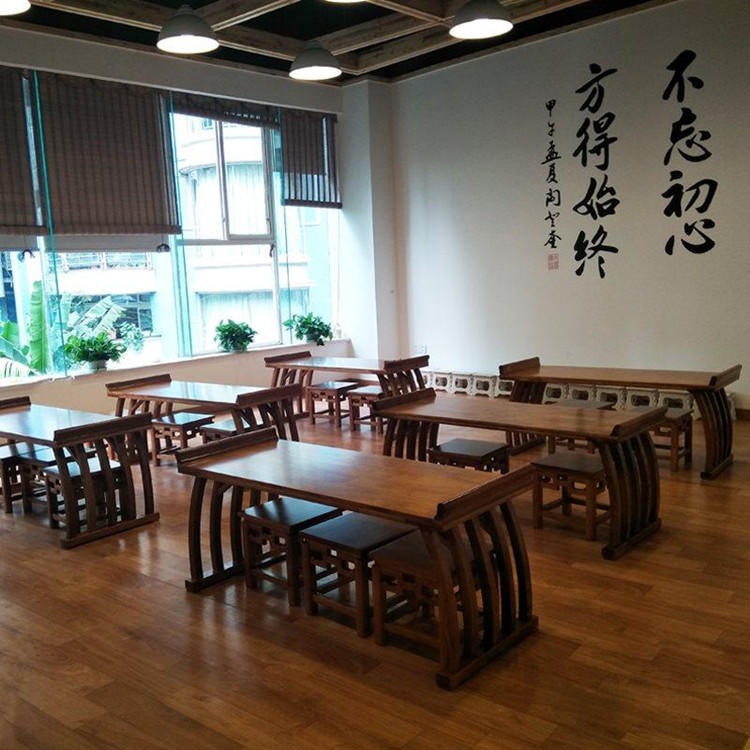 钦州古典国学桌厂家老榆木茶桌 贵港学生实木书桌画案图片