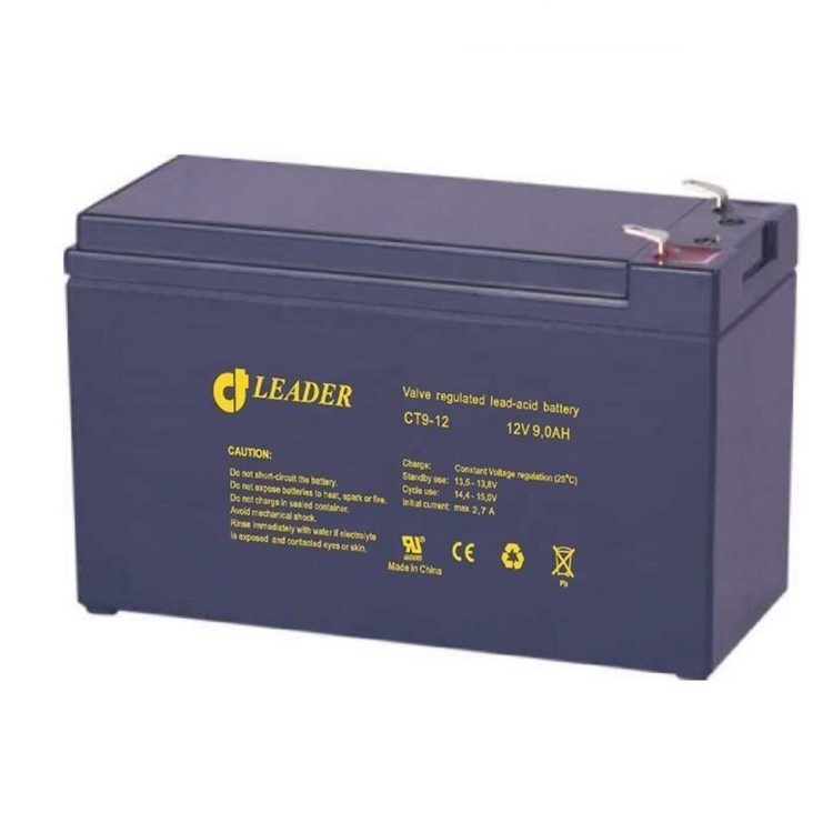 LEADER蓄电池CT9-12 12V9AH免维护铅酸电池