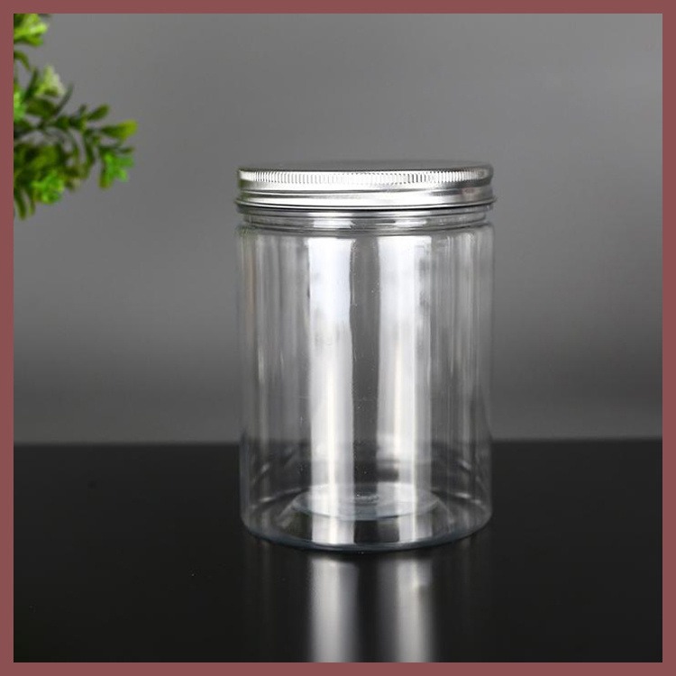 1080ml圆形包装瓶 铝盖透明食品罐 博傲塑料 花茶茶叶包装瓶