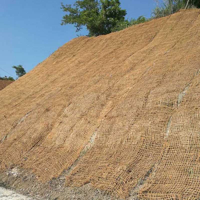 矿山治理修复用椰纤维网 cf网厂家 护坡喷播椰网植被复绿