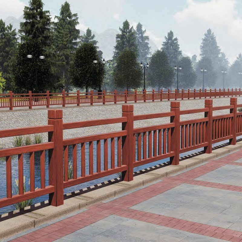 新款G标仿木护栏 河道防护栏杆 景区护栏唐盛钢筋混凝土仿木栏杆