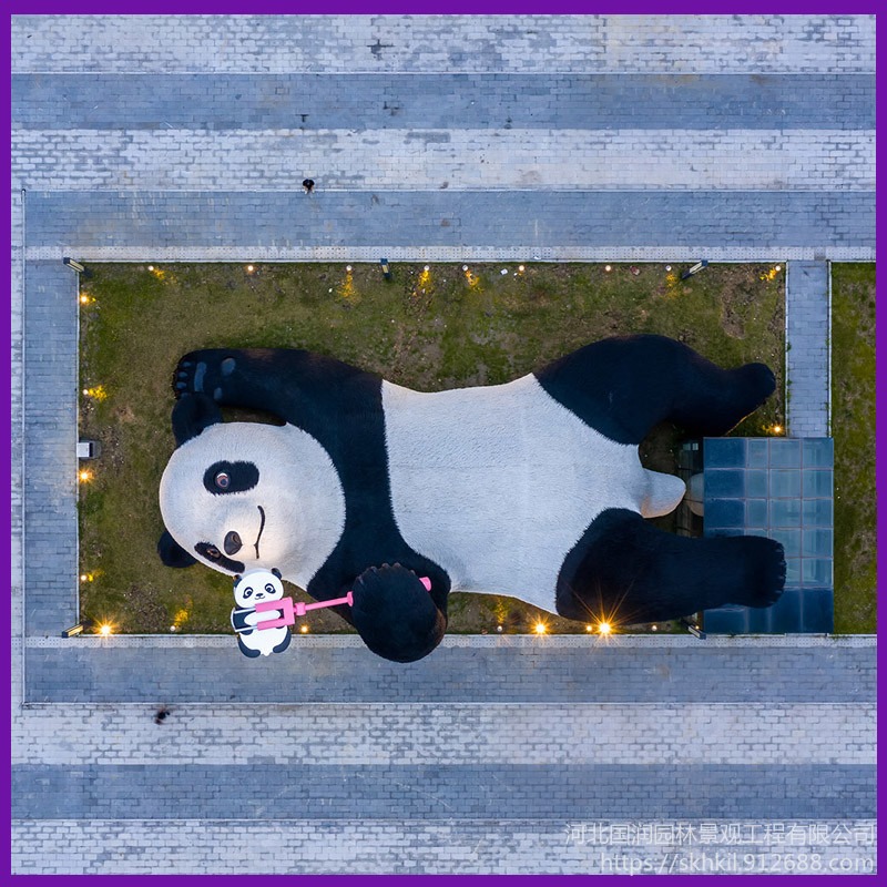 怪工匠 大型玻璃钢雕塑 大型动物景观摆件 网红卡通雕塑摆件 熊猫景观雕塑 一站式定制解决需求