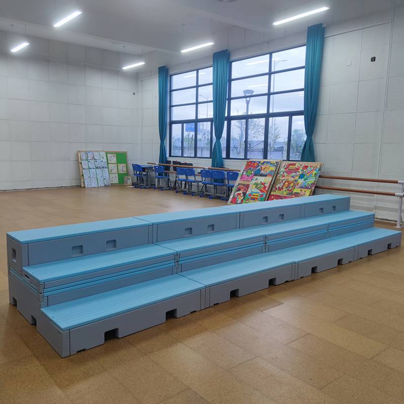 学校塑料三层合唱台 可移动折叠合影台阶 音乐教室小舞台指挥台