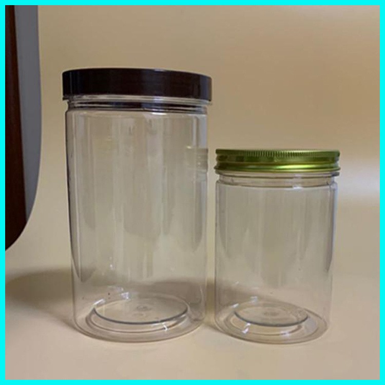 食品易拉罐 博傲塑料 圆形塑料食品罐 坚果收纳透明瓶子