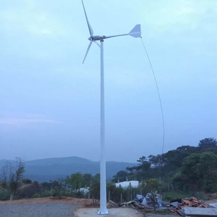 蓝润供应广州5千瓦风力发电机 蓝润5千瓦风机 家用小型风力发电机 增强型玻璃钢翼型叶片图片