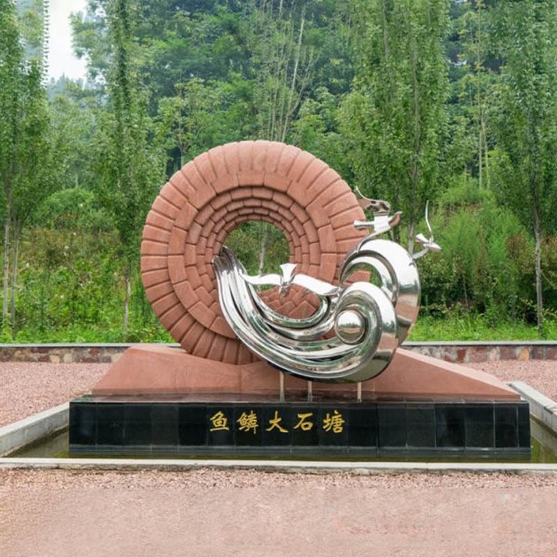 不锈钢雕塑 抽象蜗牛摆件 圆环雕塑 动物雕塑 户外园林广场景观摆件