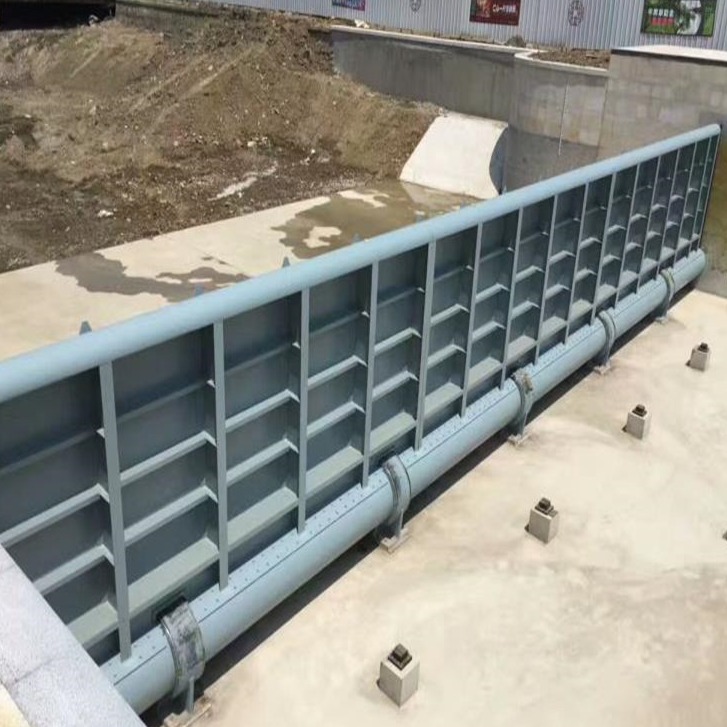 水库专用远程升降钢坝 底横轴驱动翻板闸门 操作灵活 欣固水利