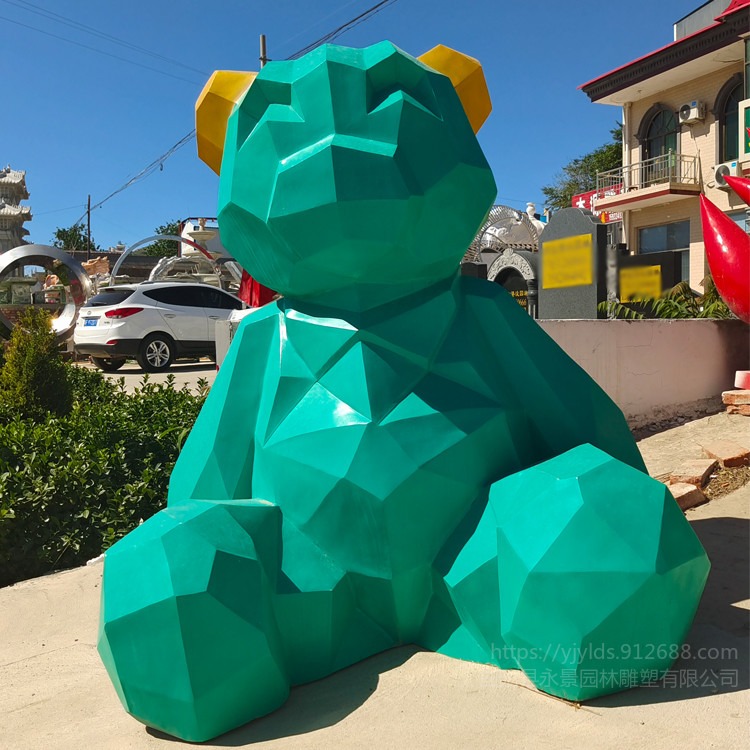 切面熊雕塑   不锈钢熊几何雕塑  批发价格 厂家直销