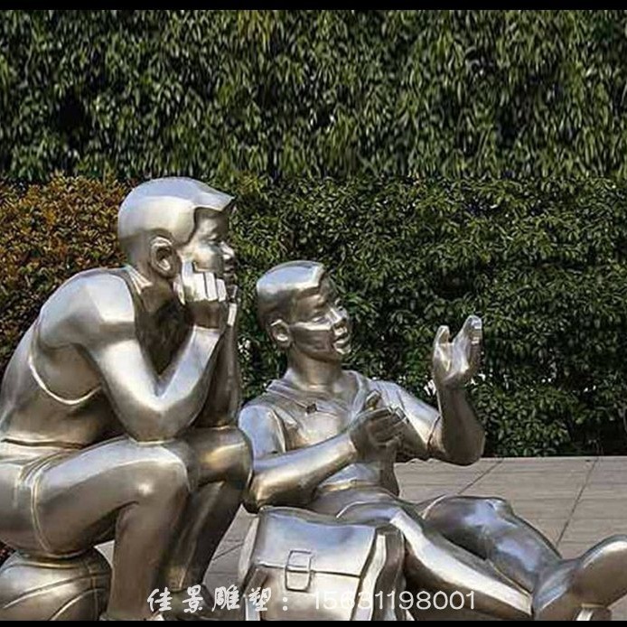 不锈钢情侣   公园人物摆件 不锈钢人物雕塑图片