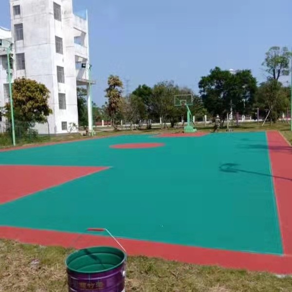 广西丙烯酸篮球场施工　弹性丙烯酸球场地坪工程　厂家支持定制颜色