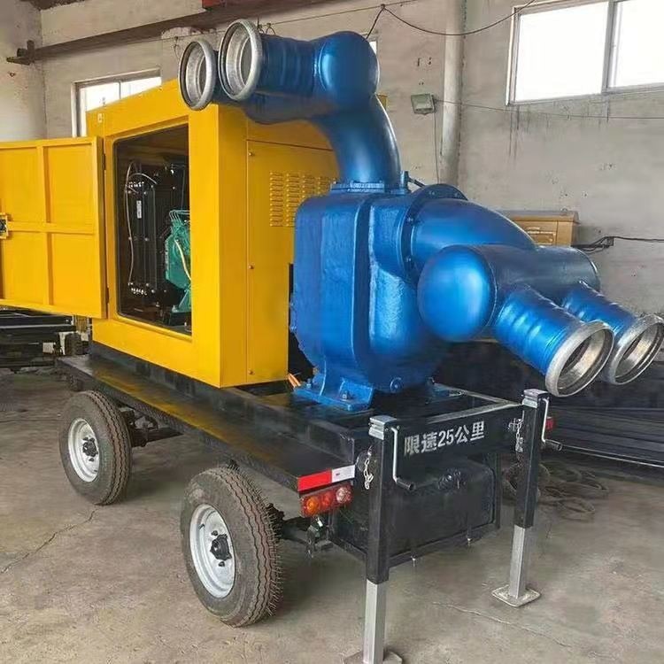 云南大理州全新移动泵车 拖车式应急防汛泵车 柴油机自吸泵 排水泵车图片