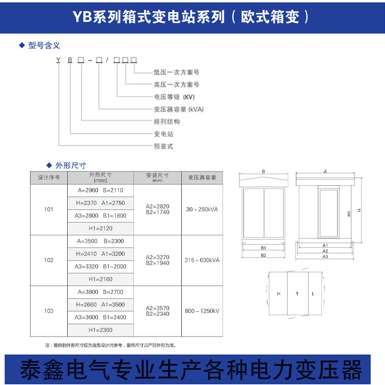 泰鑫箱式变电站 专业定制 YBM箱式变压器 欧式箱变 厂价直销示例图4