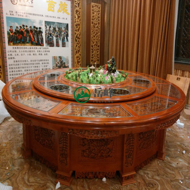 岚慧电动餐桌是圆形的	直径2.8米电动餐桌	法莉娜西餐桌012450图片