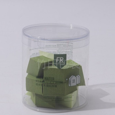 高透pvc圆筒包装盒美妆蛋透明pet包装筒吸塑卷边盖可定制供应临沂图片