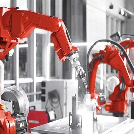 双机器人配合焊接 双机焊接机器人 机器人焊接站 双工位焊接设备 双机器人焊接台 赛邦智能
