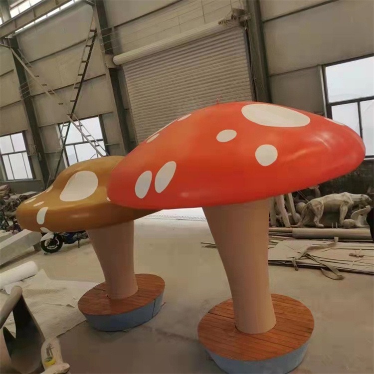 不锈钢蘑菇亭子雕塑，抽象蘑菇造型雕塑
