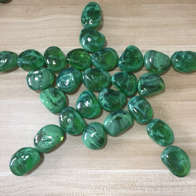 绿色玻璃雨花石 水族铺底造景 儿童考古挖宝玩具添加