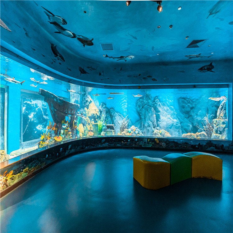lanhu水族馆亚克力鱼缸  海洋馆亚克力隧道图纸设计 海水鱼缸造景