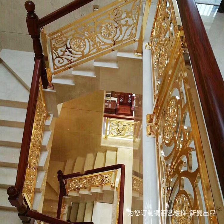 丽水 铜玫瑰沙金楼梯木扶手 惊艳俗世众楼梯