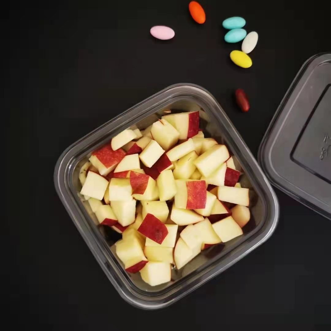 正方形1000ml果切打包盒 一次性餐饭盒塑料水果捞沙拉拼盘盒子