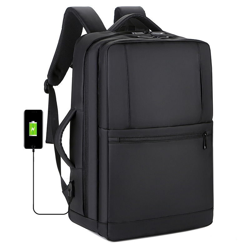 新款大容量商务旅行背包扩容防水牛津布男士双肩包17寸电脑包图片