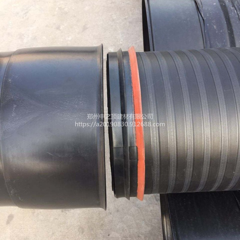 HDPE承插式双平壁缠绕管  DN400   环刚度SN8  塑料排水管  塑钢缠绕管  增强螺旋排水管 钢塑复合管