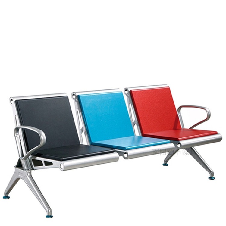 机场加厚不锈钢聚氨酯坐垫排椅候机室PU自结皮等候椅3人位排队椅图片