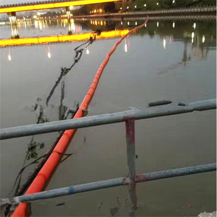 码头警示浮筒橙色两半拦污浮体水上危险区域标记塑料浮筒