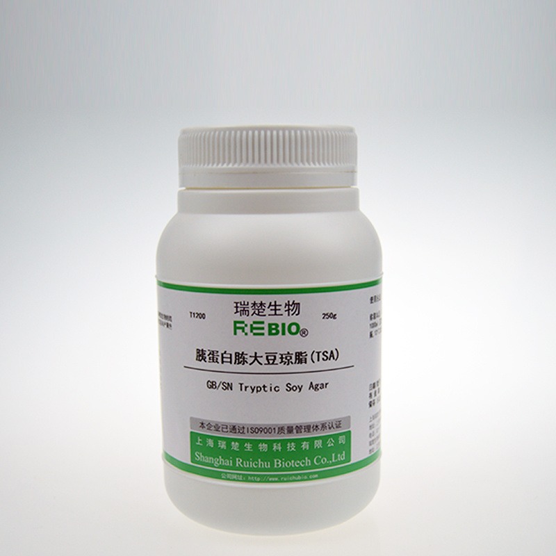 瑞楚生物 	胰蛋白胨大豆琼脂(TSA) GB/SN 用于细菌的计数和培养	250g/瓶 T1200包邮图片