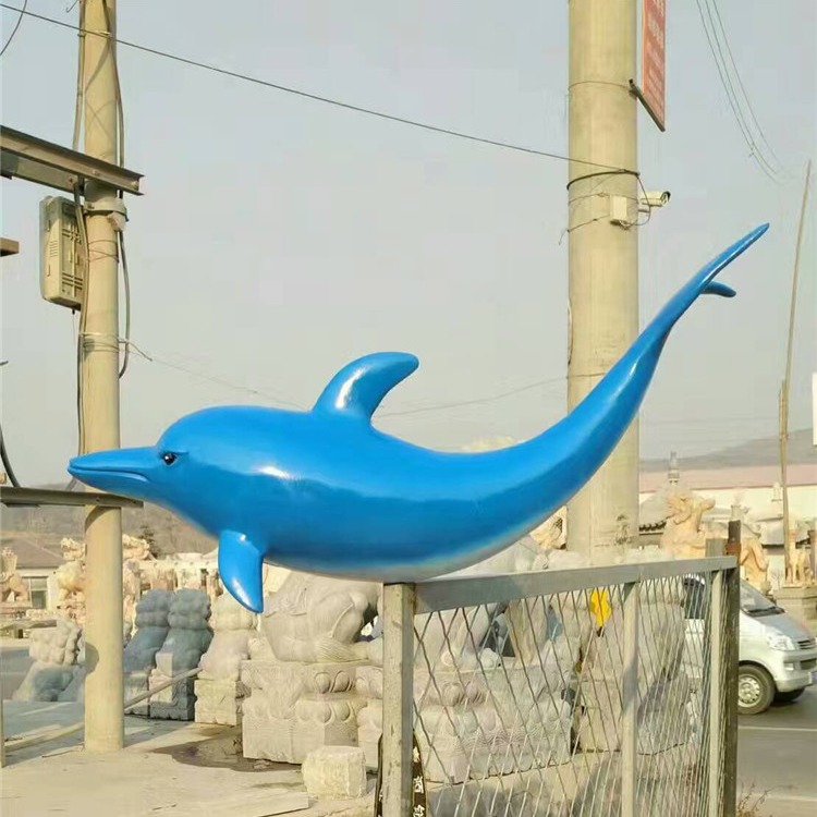 玻璃钢海豚雕塑   海豚卡通雕塑   仿真海豚摆件  厂家直销  永景园林图片