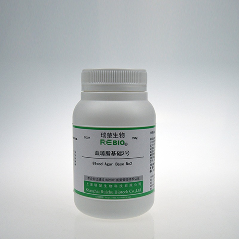 瑞楚生物 	血琼脂基础2号 用于细菌的培养,需添加无菌脱纤维绵羊全血	250g/瓶 T1222包邮