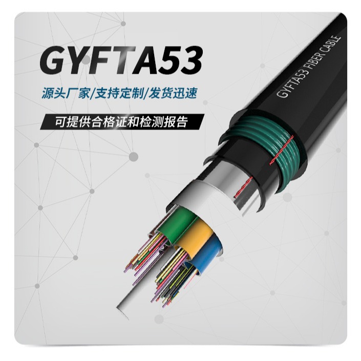 GYFTA53-72B1.3室外单模层绞式双铠双护套直埋地埋铠装光缆72芯光纤 TCGD/通驰光电 厂家直销24芯64芯图片
