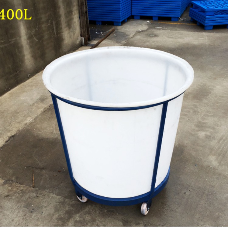300升装水圆桶塑胶桶 装水600斤带盖子圆桶 塑料桶长桶