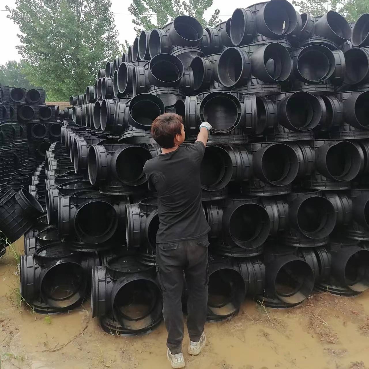 山东临沂450PE排污塑料检查井  排污管配套井 各种型号 炳耀建材