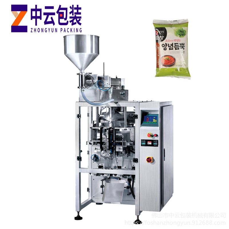 石锅拌饭酱包装机 高速伺服水油液体包装机 大型食用色素灌装机