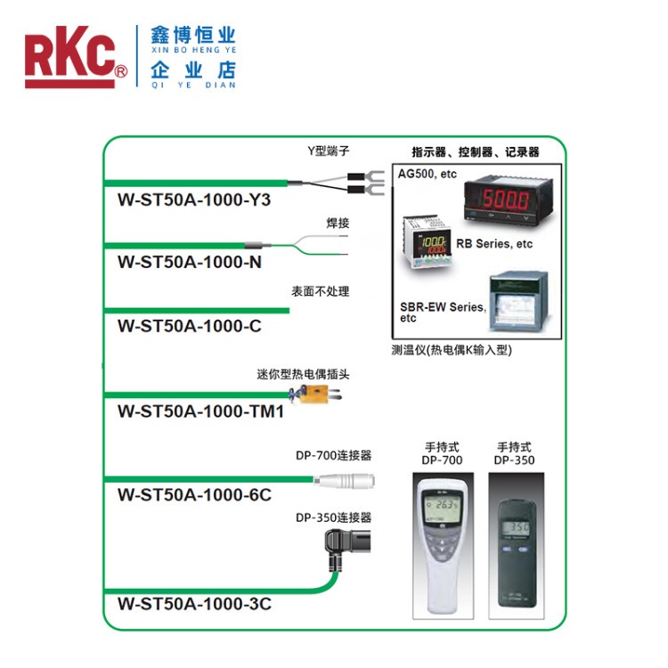 W-ST50A-2000-TM1热电偶连接线日本RKC热电偶温度探头 日本RKC理化代理商 现货批发