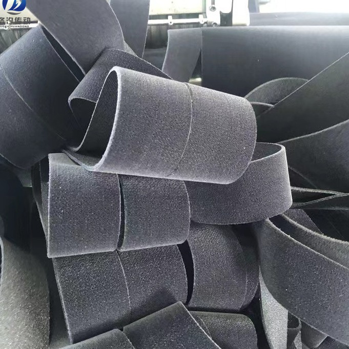 黑色绒布包棍带生产 自粘胶黑色绒布刺皮