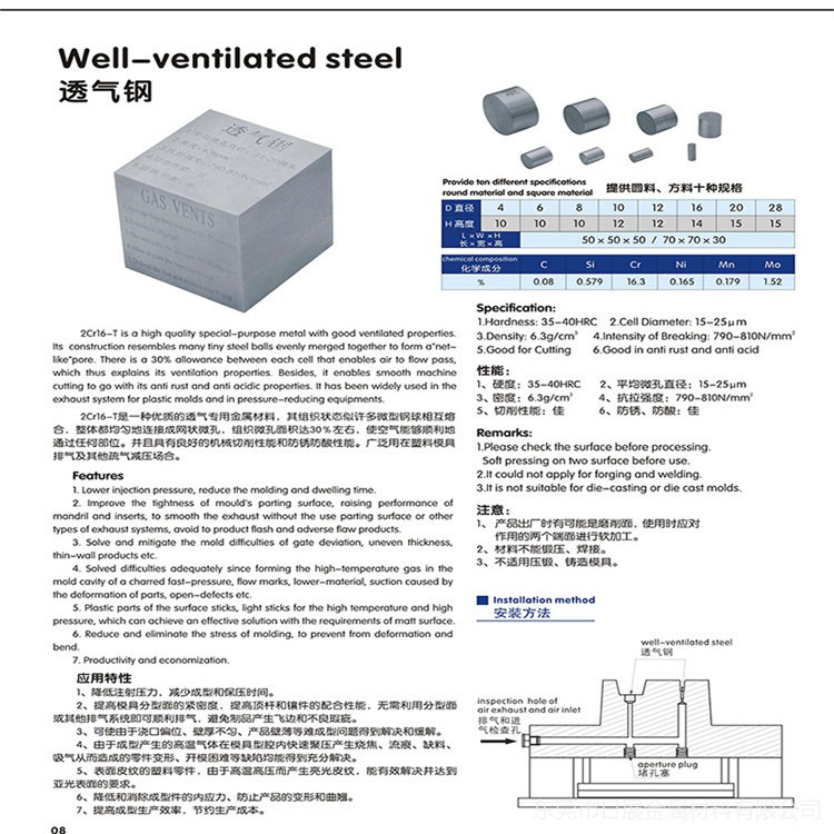 日本新东PM35透气钢  排气钢 日本新东PorceraxⅡ透气钢 圆钢板材 任意规格可切割图片