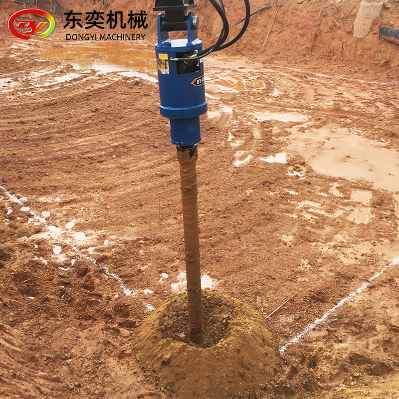 挖掘机固定螺旋钻机电线杆挖坑载杆机电杆洞钻孔机可自行行走 成孔速度快
