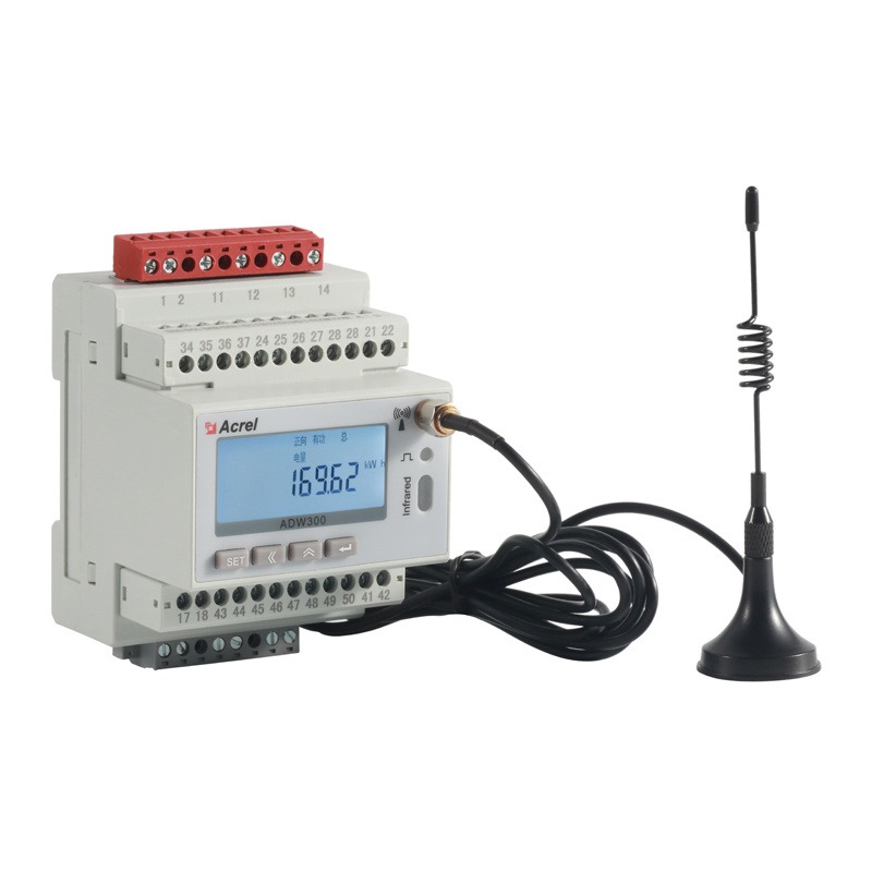 销售无线计量模块ADW300/U导轨安装方便监测管理带断电报警功能2DI/2DO安科瑞品牌供应