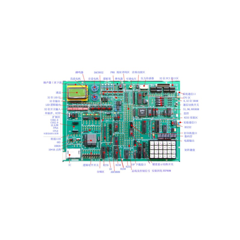 PCI单片机微机接口开发系统实训考核装置 PCI单片机微机接口开发系统实训设备 PCI单片机微机接口开发系统综合实训台图片