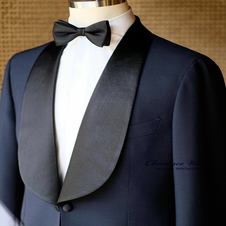 帕佐尼男士婚礼西服定制 塔士多黑色礼服修身型订制 伴郎黑西装外套定租