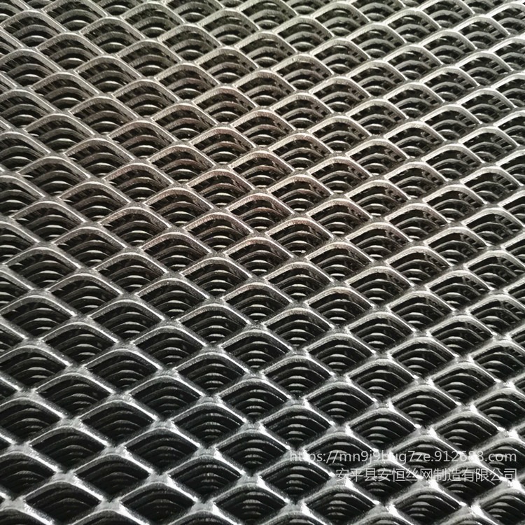 装饰铝板网孔径12*25mm厚度3mm 磨砂黑色铝板网 商超幕墙铝网 安恒