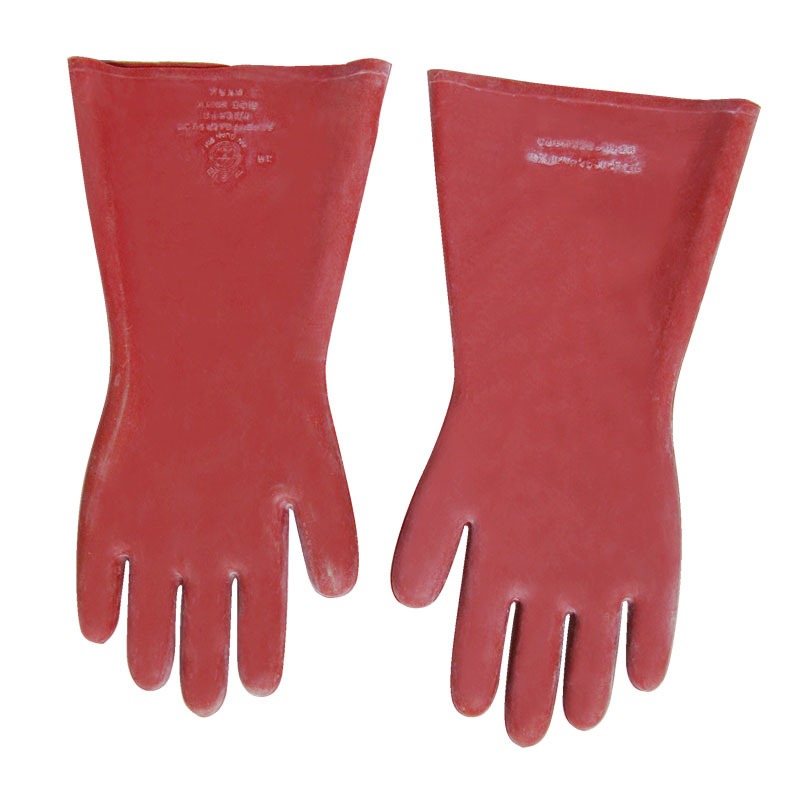 厂家生产 上知科锐  红色  12KV电工用 线织 橡胶  绝缘手套