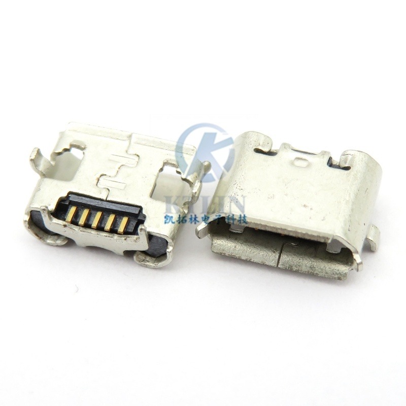 MICRO 5p USB 母座 反向 牛角 脚长 0.8mm 镀锡 8.2-4 迈克 micro 插座
