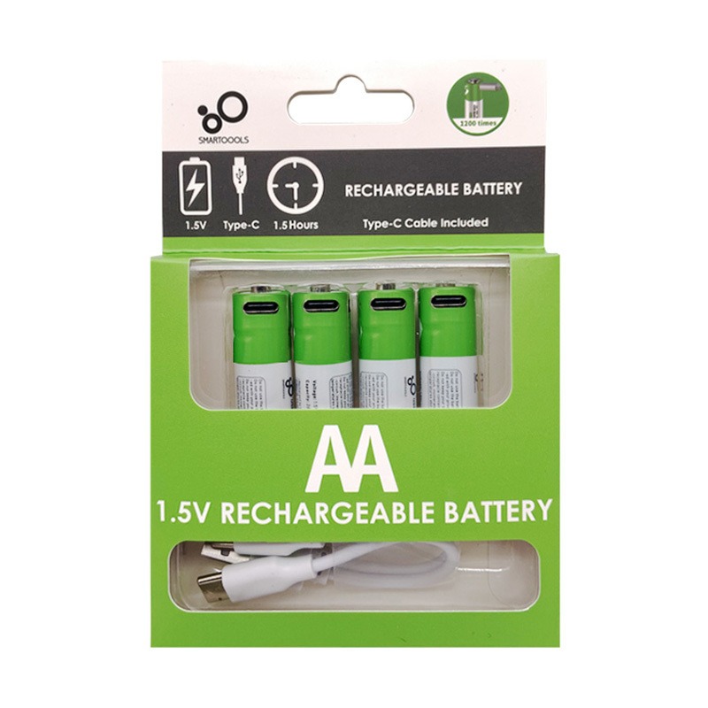 usb充电电池5号锂电池1.5V恒压4节套装SMARTOOOLS